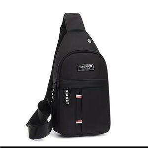 Men's Small Waterproof Casual Outdoor Cycling Shoulder Bag  Messenger Bag-Black